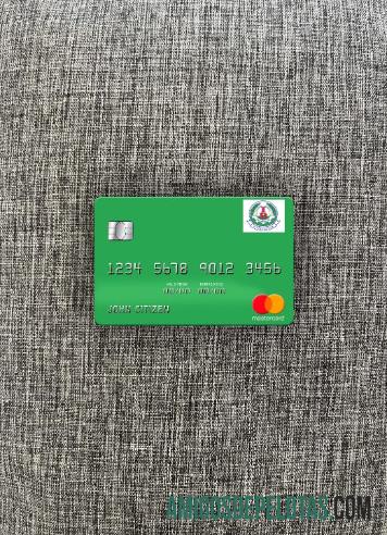 Banco do Marfim do Sudão do Sul Mastercard Photolook Front exemplo